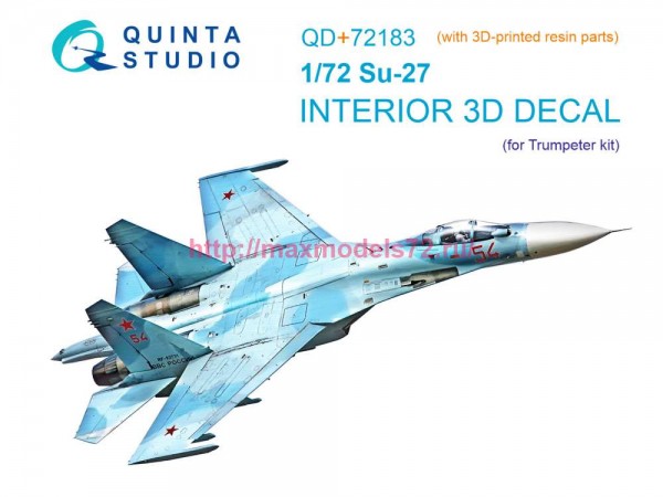 QD+72183   3D Декаль интерьера кабины Su-27 (Trumpeter) (с 3D-печатными деталями) (thumb86133)